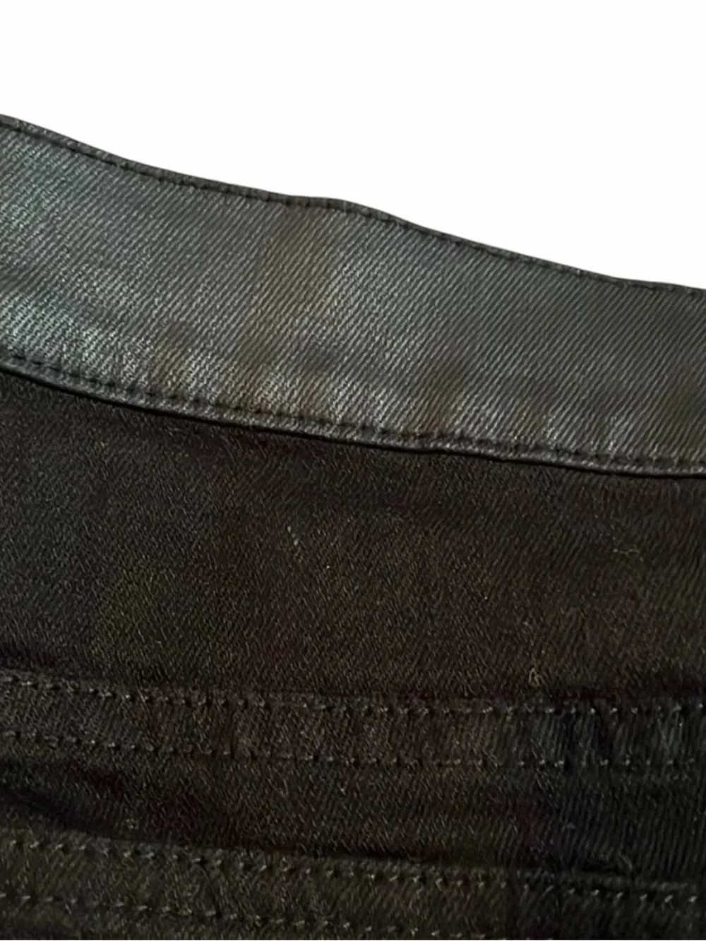 J. Crew size 32 black coated jeans style toothpick back is softer ponte fabric